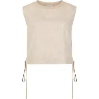 Apricot Crop-Top "Crop-Top aus Leinenmischung" Gr. 42, beige (stein), Tops, Damen, XL (42), gewebt, Obermaterial: 78% Viskose CV. 22% Leinen LI., uni, Crop-Top, Einfarbig