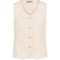 Cartoon Blusenkimono "Sommerweste mit Streifen", Damen, Gr. 40, bunt (nature, silber), Obermaterial: 53% Leinen LI. 45% Viskose CV. 2% Polyester PES., Blusen Blusenkimono