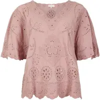 Apricot Shirtbluse "Spitzentop" 1 mit Stickereien