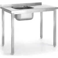 Hendi Einbeckenspüle links Budget Line STAL 1000 x 600 x 850 cm - 816790