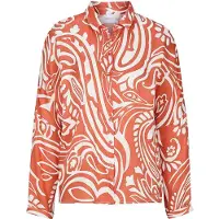 MADELEINE Langarmbluse "Hemdbluse Blusenshirt mit organischem Muster", Damen, Gr. 46, weiß (mango, weiß), Obermaterial: 100% Viskose CV., Modern, Blusen Langarmbluse, Kimonoform