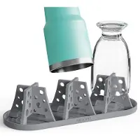 OEM Silikon Flessenhalter Set, 3-teilig, dunkelgrau, mit Ablage