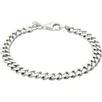 KUZZOI Armkette "Armband Panzerarmband 925 Sterling Silber" Gr. 19, silber, Armbänder, Herren, 19, Silber 925 (Sterlingsilber), Armkette