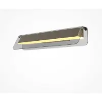 Maytoni LED-Wandlampe FLAT, grau/messing, Breite 43 cm, Glas/Metall