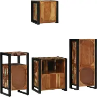 vidaXL Badezimmermöbel-Set 4 Stk. Mehrfarbig und Schwarz