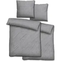 Sleezzz Doppelpack Musselin Bettwäsche grau 155 x 220 cm + 80 x 80 cm