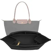 OEM Schwarze Leder Handtasen Organizer mit Becher für Long Tote Bags