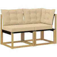 Syfax Outdoor Mittel- und Ecksofa mit Kissen 2 Stück Weiß