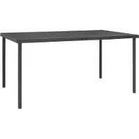 The Living Store Outdoor-Esstisch Anthrazit 150x90x74 cm Stahl