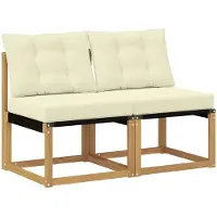 Syfax 2 stk. Outdoor Mittelsofa Massivholz Akazie und Textilene Stoff