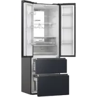 Haier French Door "HFW7720ENMB", Energieeffizienz: E, silber (obsidian schwarz inox), B:70cm H:200,6cm T:67,5cm, Kühlschränke, 201 cm hoch, 70 cm breit, Easy Access-Gefrierschubladen, French Door