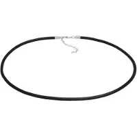 Nenalina Kette ohne Anhänger "Halskette Kautschuk-Kette Basic Kombinierbar 925 Silber" Gr. 42, silber, Halsketten, Damen, ohne Stein, Silber 925 (Sterlingsilber), Kette ohne Anhänger