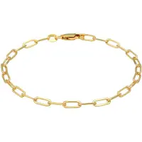 Elli Armkette "Armband Glieder Oval Basic Chunky Chains Optik 925 Silber" Gr. 180, gold, Armbänder, Damen, 180, Silber 925 (Sterlingsilber), Armkette