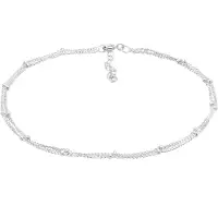 Elli Fußkette "Fußschmuck Fußkette mit Kugeln zeitlos 925 Silber" Gr. 25, silber, Fußketten, Damen, 25, Silber 925 (Sterlingsilber), Fußkette