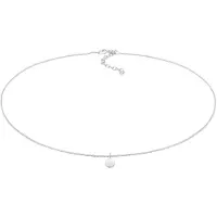 Elli Choker "Halskette Choker Kreis Plättchen Basic Coin 925 Silber" Gr. 36, silber, Halsketten, Damen, ohne Stein, Silber 925 (Sterlingsilber), Choker