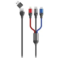 2GO 797361, 1,2 m, USB A/USB C, USB C/Micro-USB B/Lightning, Schwarz, Blau, Grau, Rot
