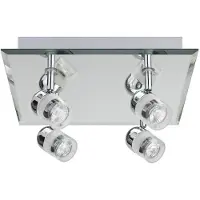 Paulmann WallCeiling Palinero IP23 max.4x20W GU4 Chrom 230V/12V Metall/Glas
