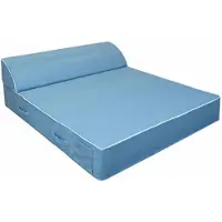 Casa Padrino Luxus Doppel Gartenliege Hellblau / Weiß 180 x 160 cm - Hotel & Garten Accessoires