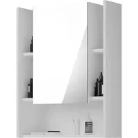 OEM Badezimmerspiegelschrank Holz Weiss Hochglanz 60cm