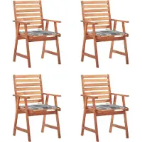 Syfax Garten-Essstühle 4 Stk. mit Kissen Massivholz Akazie
