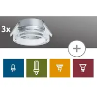 Paulmann 2Easy Premium Einbauleuchten 3er Spot-Set Cristal starr 51mm Klar/Glas