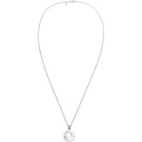 KUZZOI Kette mit Anhänger "Halskette Herren Weltkugel Coin 925 Silber" Gr. 55, silber, Halsketten, Herren, ohne Stein, Silber 925 (Sterlingsilber), Kette mit Anhänger