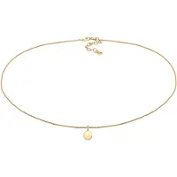 Elli Choker "Halskette Panzerkette Plättchen 925er Silber" Gr. 38, gold, Halsketten, Damen, Silber 925 (Sterlingsilber), Choker