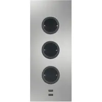 Caressi Energie-Ecksäule 3ST29/USB EDELSTAHL mit zwei USB-C Ports / Mehrfachsteckdose