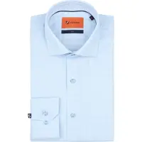 Suitable Hemd Twill Druck Hellblau
