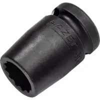 Hazet Schlag-, Maschinenschrauber-Steckschlüssel-Einsatz (Doppel-6kt.) 900SZ-14 Vierkant hohl 12,5 mm (1/2 Zoll) Außen-Doppel-Sechskant-Tractionsprofil 14