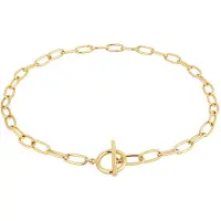 Elli Kette ohne Anhänger "Halskette Gliederkette T-Steg Verschluss Goldfarben" Gr. 45, gold, Halsketten, Damen, ohne Stein, Messing, Kette ohne Anhänger