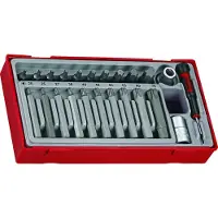 LUNA POLSKA TX-Bit-Stecknüsse im Lieferumfang enthalten. Mit 1-Zoll-Schaft. Teng Tools TTTX23