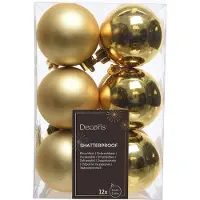 Ksd 12 Weihnachtskugeln leicht gold 60 mm (geel)
