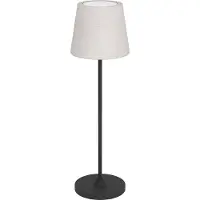 Eglo LED Tischleuchte Leonero, kabellos, schwarz-beige, dimmbar, Metall, USB