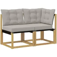Syfax Outdoor Mittel- und Ecksofa mit Kissen 2 Stück Weiß