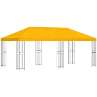 Syfax Gartenpavillon 6 x 3 m Gelb Polyester und Stahl 190 gsm