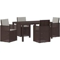 Syfax Garten Essgruppe 5 stk. Braun und Hellgrau PP