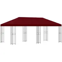 Syfax Gartenpavillon 6 x 3 m Bordeauxrot Polyester und Stahl 190 gsm