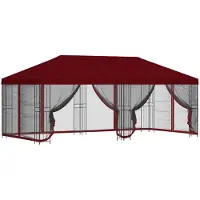 Syfax Pavillon mit Seitenwänden 6 x 3 m Bordeauxrot
