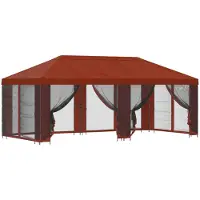 vidaXL Garten Pavillon mit Seitenwänden 6 x 3 m Terrakotta