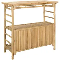 Syfax Outdoor Bartisch mit Speicher Natur 110 x 50 x 105 cm Bambus