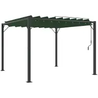 Syfax Gazebo mit Lamellen-Dach Grün 3 x 3 x 2,14 m