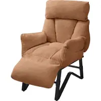 ML-Design Sessel mit Liegefunktion, Relaxsessel für Wohnzimmer, Fernsehsessel mit verstellbarer Rückenlehne, Armlehnen, Fußablage, Lesesessel, Braun