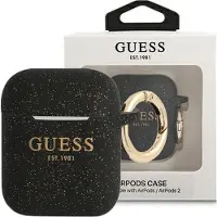 GUESS GUA2SGGEK AirPods 1/2 Hülle schwarz/schwarz Silikon Glitzer