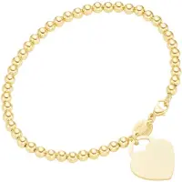 Giorgio Martello Milano Armband "Armband Kugeln mit Behang Herz, gelb vergoldet, Silber 925", gold, , Armbänder, Damen, Silber 925 (Sterlingsilber), Armband
