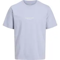 Jack & Jones Rundhalsshirt "JORVESTERBRO TEE SS CREW NECK NOOS", Herren, Gr. S, lila (cosmic sky), Jersey, Obermaterial: 100% Baumwolle, bedruckt, relaxed fit normal, Rundhals, Shirts Rundhalsshirt