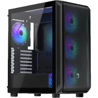 Endorfy Arx 500 ARGB, PC, Schwarz, ATX, ITX, micro ATX, Gehärtetes Glas, Gaming, Taschenlüfter