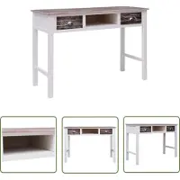 The Living Store Schreibtisch Braun 110 × 45 × 76 cm Holz
