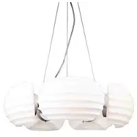 Azzardo RONDO Pendelleuchte, 5 x E14 40 W (ohne Leuchtmittel), 65 cm, Schutzart IP20, Chrom/Weiß