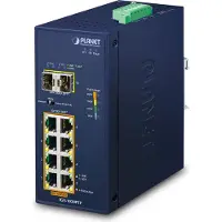 Planet IP30 Ind 8-P 10/100/1000T, Unmanaged, Gigabit Ethernet (10/100/1000), Vollduplex, Power over Ethernet (PoE), Wandmontage